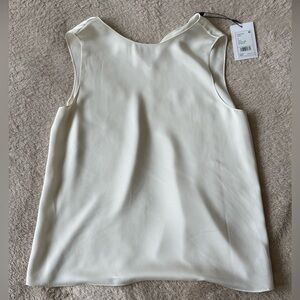 Theory Cream Sleeveless Silk-Blend Shell NWT